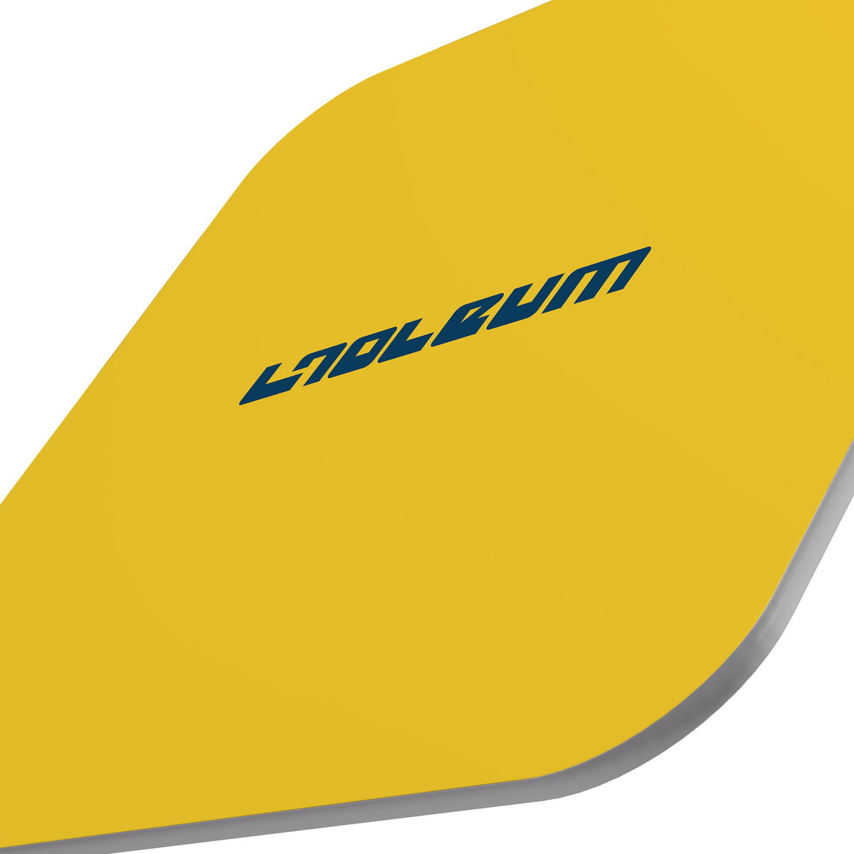 Yellow Essential PC.2 solid yellow portable dance floor, angled corner view with LNOLEUM wordmark and padded edge