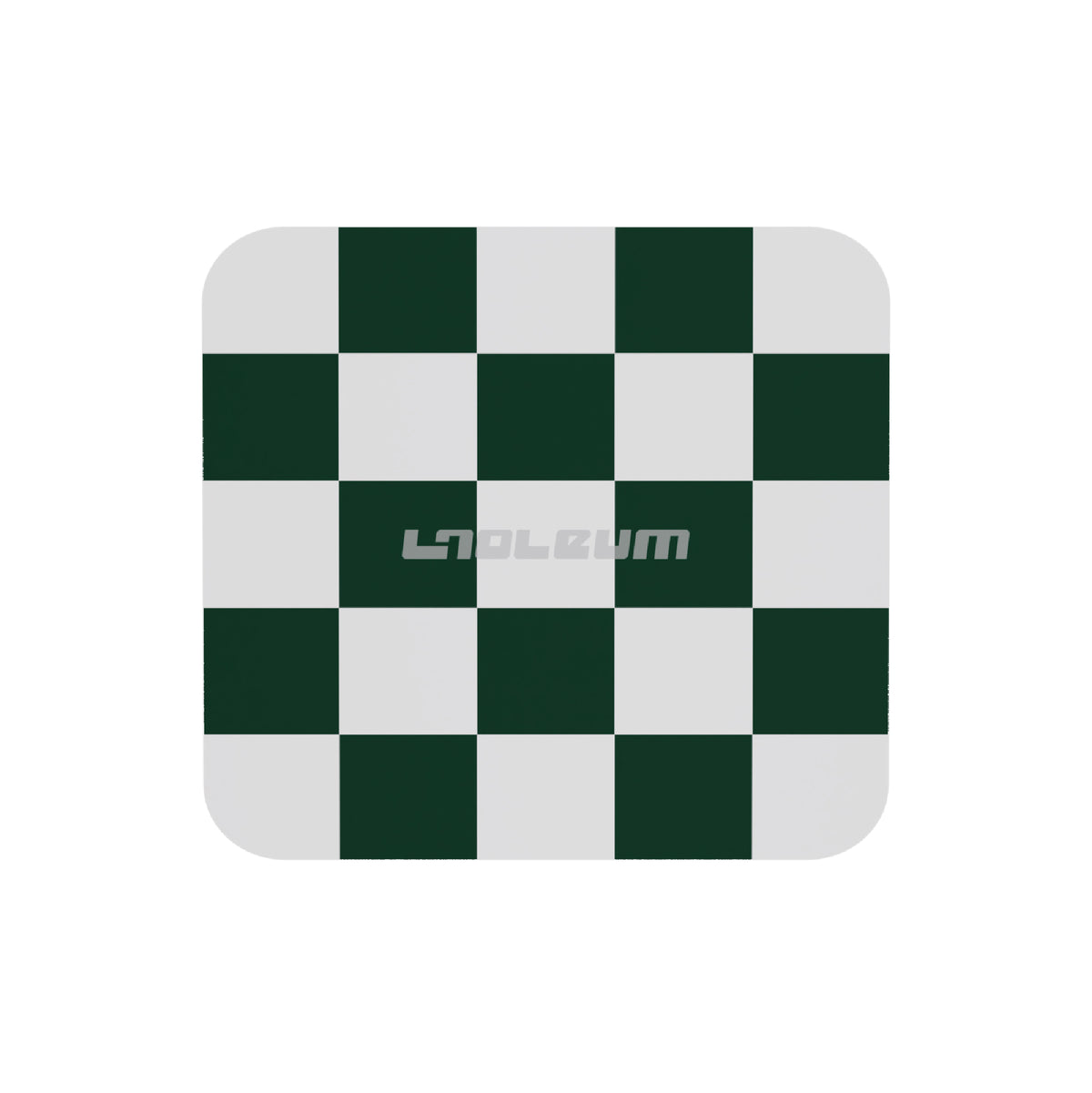 Rolex Radiotron portable breaking dance floor, deep green and white checkered with LNOLEUM wordmark